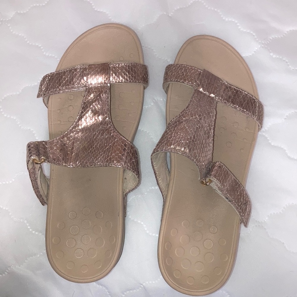Vionic platform gold sandals